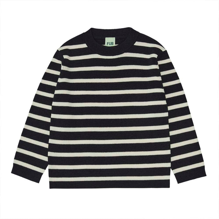 Long Sleeve Sweater Tee - Dark Navy/Ecru *