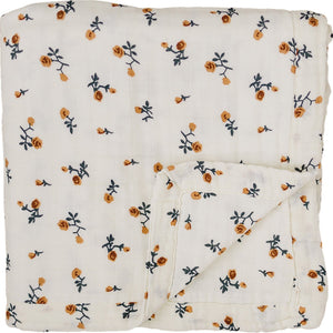 Mebie Baby Cream Floral Muslin Quilt *