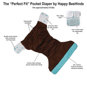 Perfect Fit Pocket Diaper by Happy BeeHinds - Solid Color