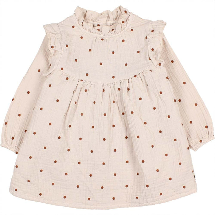 Baby Polka Dots Dress - Sand *