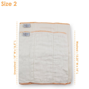 Kanga Care Bamboo Prefold Cloth Diapers (6pk) - Size 2 : Infant *