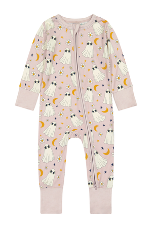 Bird & Bean Bamboo One Piece Zip Pajama - Ghouls Just Want to Have Fun *