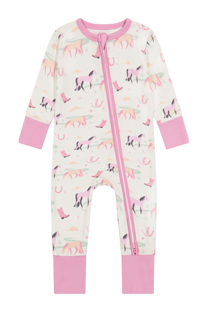 Bird & Bean Bamboo One Piece Zip Pajama - Cassidy *