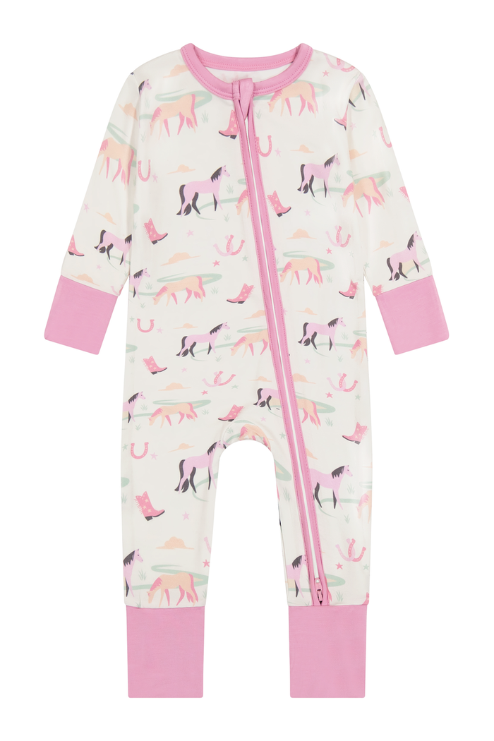 Bird & Bean Bamboo One Piece Zip Pajama - Cassidy *