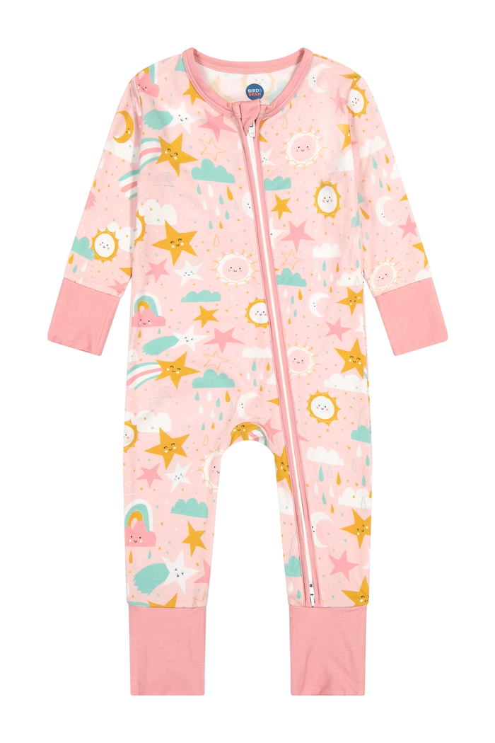 Bird & Bean Bamboo One Piece Zip Pajama - Nova *