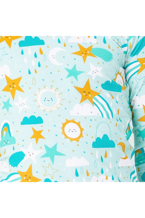 Bird & Bean Bamboo One Piece Zip Pajama - Astro *