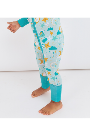 Bird & Bean Bamboo One Piece Zip Pajama - Astro *