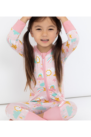 Bird & Bean Bamboo One Piece Zip Pajama - Nova *