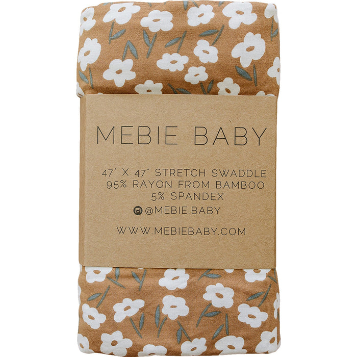 Mebie Baby Mustard Floral Bamboo Stretch Swaddle *