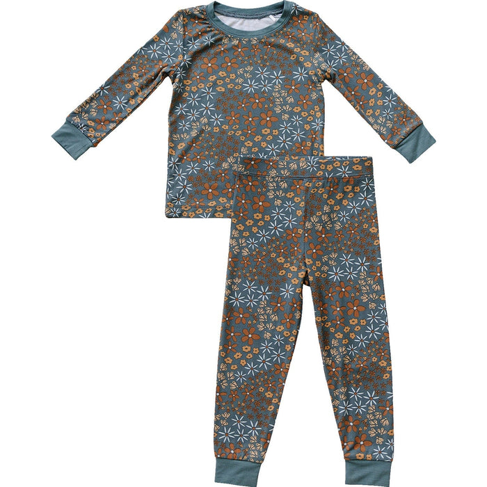 Mebie Baby Navy Floral Bamboo Cozy Set *