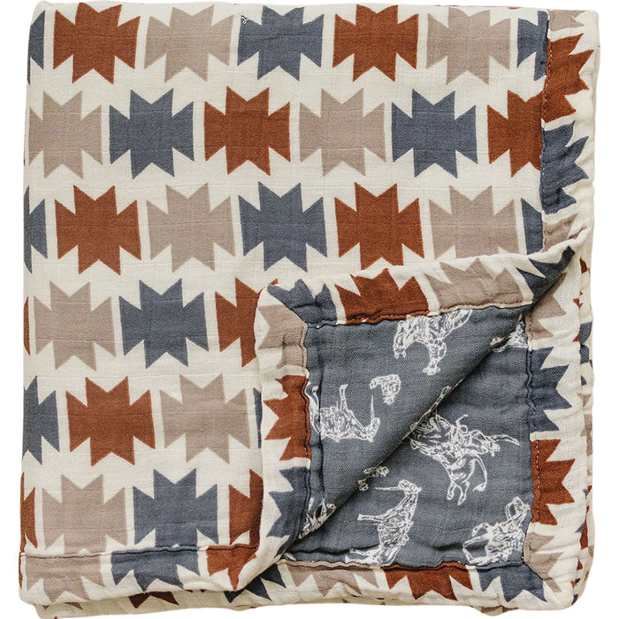 Mebie Baby Western Aztec + Wild West Muslin Quilt *