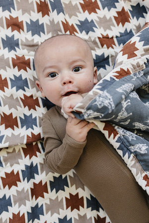 Mebie Baby Western Aztec + Wild West Muslin Quilt *