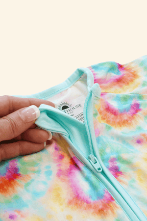 Bamboo Baby Pajamas - Double Zipper - Longies - Tie-Dye *