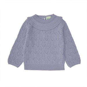 Baby Pointelle Sweater - Lavender (Ships directly from Manymoons)