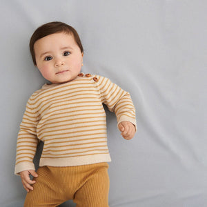 Merino Baby Sweater - Ecru/Hay *