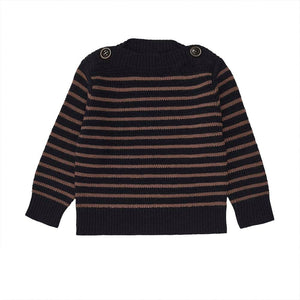 Baby Boatneck Sweater - Dark Navy/Nutmeg *