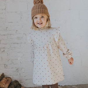 Baby Polka Dots Dress - Sand *