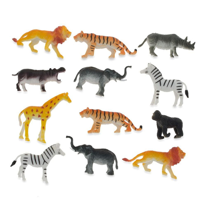 Set of 12 Miniature Assorted Resin Jungle Animals Figurines 2 Inches *