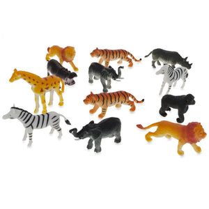 Set of 12 Miniature Assorted Resin Jungle Animals Figurines 2 Inches *