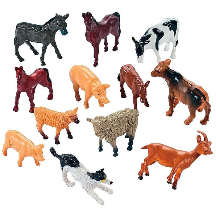 Set of 12 Resin Farm Animal Figurines *