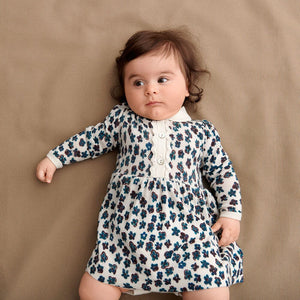 Baby Sweater Dress - Ecru/Indigo *