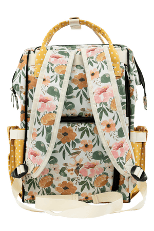 Josie Floral & Mustard Dot - Diaper Bag *