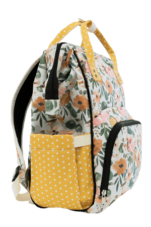 Josie Floral & Mustard Dot - Diaper Bag *