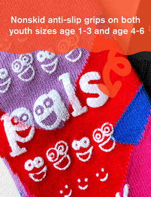 KIDS SILLY & SERIOUS NO SLIP SOCKS *