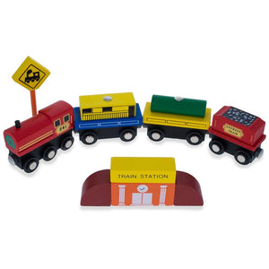 Set of 40 Pieces City Vehicles, Buildings, and Signs Wooden Blocks *