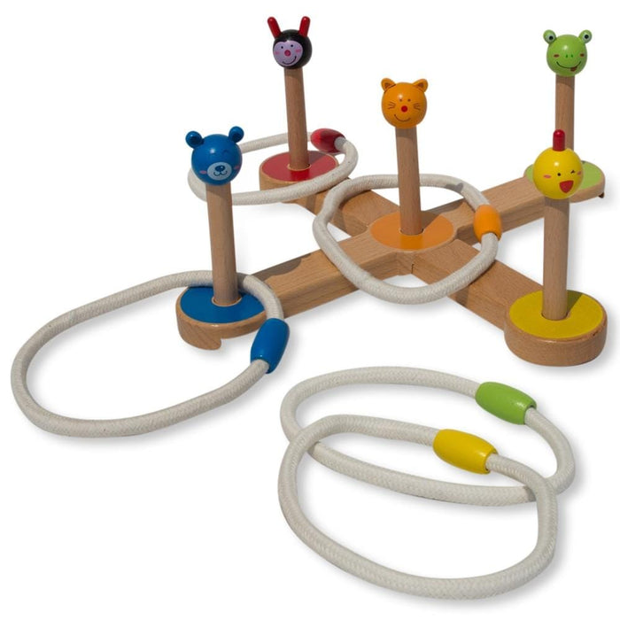 12 Pieces Wooden Ring Toss Game *