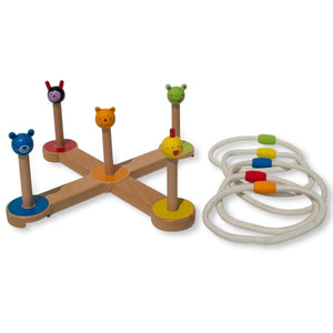 12 Pieces Wooden Ring Toss Game *