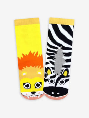 Lion & Zebra - Pals Mismatched Crazy Socks