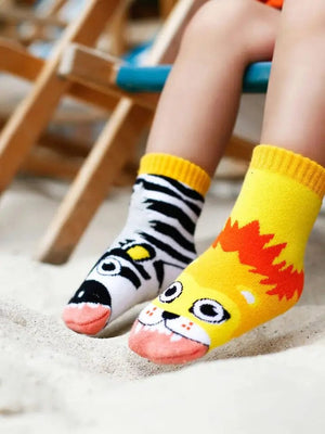 Lion & Zebra - Pals Mismatched Crazy Socks