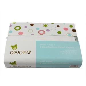 OsoCozy Muslin Flat Organic Cloth Diapers (6 Pack) Newborn Fits 6-12 Pounds