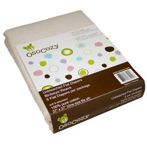 OsoCozy Unbleached Cotton Flat Diaper (6pk)
