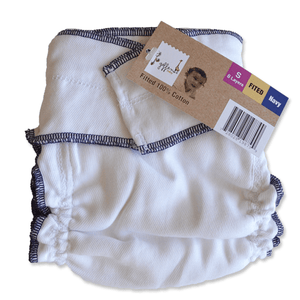 Geffen Cotton Fitted Diapers – Small (Navy Edge) - Happy BeeHinds