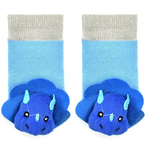 Baby Boogie Toes Rattle Socks - Blue Tricera