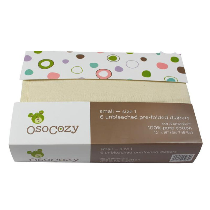 OsoCozy Unbleached Cotton Prefolds (6pk)